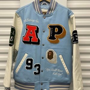 Blue and White Varsity Jacket